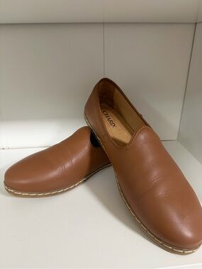 CHARIX Men's Slip-On Loafers in Brown Leather